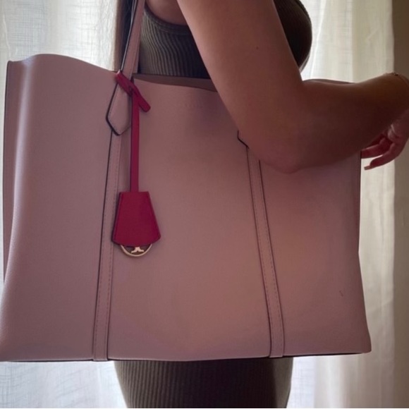 Tory Burch Perry Triple Tote Bag in Shell Pink - Picture 8 of 8